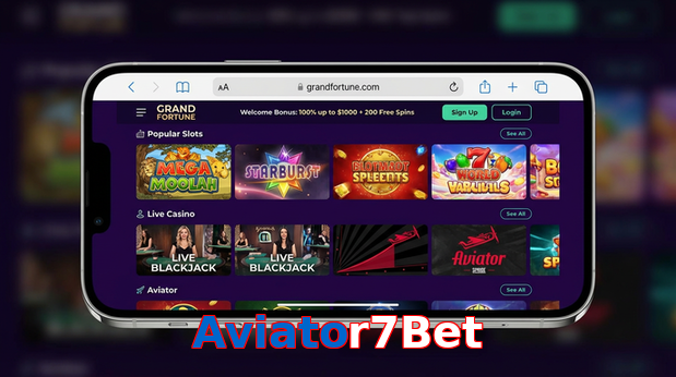 Main screen of Aviator7Bet ios page for PK players